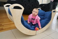 Drevené hojdacie lehátko Montessori s vankúšom pre deti XL Drevené hojdacie lehátko Montessori s vankúšom pre deti XL