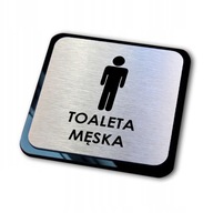 strieborný informačný štítok, gravírované pánske WC strieborný informačný štítok, gravírované pánske WC