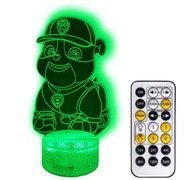 NOČNÁ LAMPA PAW PATROL RUBBLE 3D LED + DIAĽK NOČNÁ LAMPA PAW PATROL RUBBLE 3D LED + DIAĽK