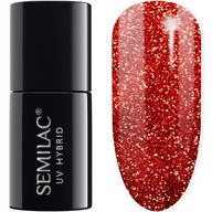 318 SEMILAC HYBRID POLISH BORGUNDY RED GLITTER