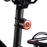 LED zadné svetlo na bicykel USB-C červené svetlo STOP senzor - čierne
