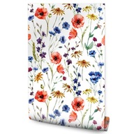 Tapeta Roll FLOWERS Mak poľný Harmanček Chrpa Tapeta Roll FLOWERS Mak poľný Harmanček Chrpa