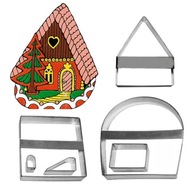 3D perníková chalúpka, 5,5 cm sada formičiek na domček 3D perníková chalúpka, 5,5 cm sada formičiek na domček