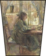 Obrazovka Júlia pri stole od Berthe Morisot Obrazovka Júlia pri stole od Berthe Morisot