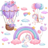 Nálepky na stenu pre dievčatá Unicorns Rainbow Nálepky na stenu pre dievčatá Unicorns Rainbow