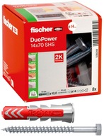 Rozširovacie hmoždinky so skrutkou, balenie, sada DUOPOWER, 14 mm x 70 mm, 8 ks. Fisher Rozširovacie hmoždinky so skrutkou, balenie, sada DUOPOWER, 14 mm x 70 mm, 8 ks. Fisher