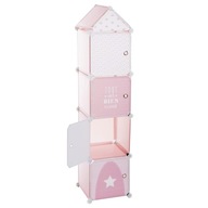 Ružová modulová policová skrinka do detskej izby