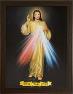 OBRAZ 45x35 JESUS JESUS I DVER IN YOU WENGE RÁM OBRAZ 45x35 JESUS JESUS I DVER IN YOU WENGE RÁM