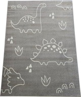 Detský koberec dinosaury, šedý 133x190 cm