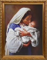 OBRAZ 46x36 MATKA BOŽIA KOJÚCA ZLATÝ RÁM OBRAZ 46x36 MATKA BOŽIA KOJÚCA ZLATÝ RÁM