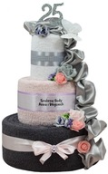 Utierka TORTA DARČEK Strieborné výročie 25. výročie Utierka TORTA DARČEK Strieborné výročie 25. výročie