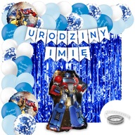 Transformers Balloons Set Transformers Optimus Banner Meno narodeninovej záclony Transformers Balloons Set Transformers Optimus Banner Meno narodeninovej záclony