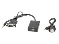 Adaptér Lanberg D-Sub (VGA), Mini Jack M - HDMI F