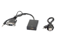 Adaptér Lanberg D-Sub (VGA), Mini Jack M - HDMI F Adaptér Lanberg D-Sub (VGA), Mini Jack M - HDMI F