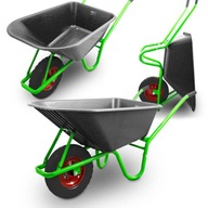 Čierny fúrik s miskou z PVC, pevný s kolesom plným vozíkov