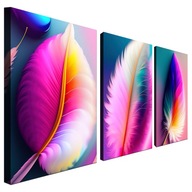 Obraz do obývačky Perie abstrakcia - triptych 120 x60 Obraz do obývačky Perie abstrakcia - triptych 120 x60