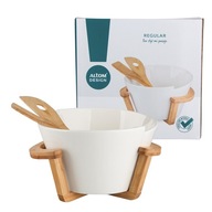 Okrúhla porcelánová miska a šalátové lyžičky Altom Design Regular 29x25x16cm Okrúhla porcelánová miska a šalátové lyžičky Altom Design Regular 29x25x16cm