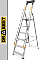 Profesionálny hliníkový rebrík so 6-stupňovými madlami DRABEST 150kg