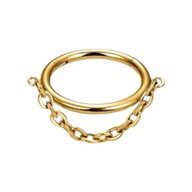 PIERCING Zlaté náušnice s prepážkou s titánovou retiazkou 1,2/8 PIERCING Zlaté náušnice s prepážkou s titánovou retiazkou 1,2/8