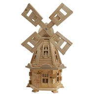 Drevený záhradný veterný mlyn 85 cm bezfarebný PL