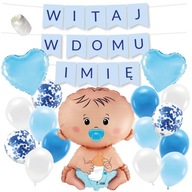 SET balónov VITAJTE DOMA BANNER + MENO - modrý chlapček na privítanie SET balónov VITAJTE DOMA BANNER + MENO - modrý chlapček na privítanie