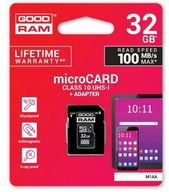 GOODRAM MICROSD CARD 32GB MICRO CL10 SD ADAPTÉR