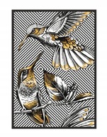 OBRAZOVÝ PLAGÁT V RÁME 53x73 cm Zlaté vtáčiky P1257 OBRAZOVÝ PLAGÁT V RÁME 53x73 cm Zlaté vtáčiky P1257