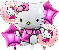 HELLO KITTY fóliové balóniky ružová mačička mačiatko narodeninová sada 5 ks héliových mačiek HELLO KITTY fóliové balóniky ružová mačička mačiatko narodeninová sada 5 ks héliových mačiek