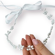 SVADOBNÁ DEKORÁCIA DO VLASOV strieborné perly svadobná ČELENKA