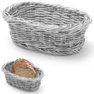 Oválny polypropylénový košík na chlieb, sivý 19