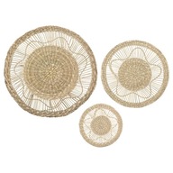 Prútená nástenná dekorácia, sada 3 BOHO kruhov Prútená nástenná dekorácia, sada 3 BOHO kruhov