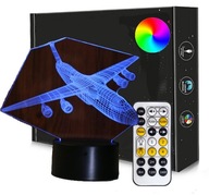 3D LED nočná lampa LIETADLO USB + DIAĽK 3D LED nočná lampa LIETADLO USB + DIAĽK