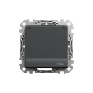 Sedna Design zásuvka s krytmi IP44 čierna