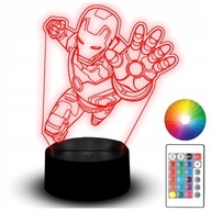 LED nočná lampa 3D soška vyrytá Marvel Iron Man Avengers