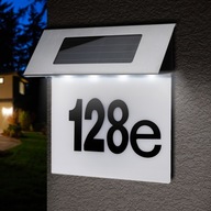 Solárne LED svietidlo podsvietené domovým číslom s IP44 senzorom súmraku