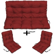 RATTAN nábytkové podsedáky 180x60x50 sada 2+1 bordová