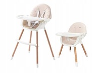 Detská stolička na kŕmenie 3v1, vysoká, pohodlná, podnos, sedák, pásy
