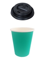 Papierový hrnček. 250 ml Tyrkys + vrchnák FI80 100 ks. Papierový hrnček. 250 ml Tyrkys + vrchnák FI80 100 ks.