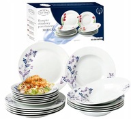 Sada na obsluhu tanierov, VEČERA, 18 kusov, 6 osôb, porcelán, vzor vetvičky Sada na obsluhu tanierov, VEČERA, 18 kusov, 6 osôb, porcelán, vzor vetvičky
