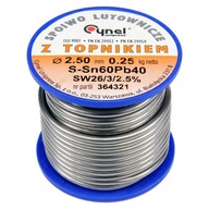Spájkovacia náplň Sn60Pb40 SW26 2,5mm 250g Spájkovacia náplň Sn60Pb40 SW26 2,5mm 250g