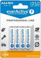 4x Batérie EverActive AAA R03 1050mAh LR03 4ks. Malé prsty 4x Batérie EverActive AAA R03 1050mAh LR03 4ks. Malé prsty