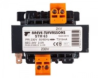 1-fázový transformátor. STM 63VA 230/24V 16224-9916 1-fázový transformátor. STM 63VA 230/24V 16224-9916