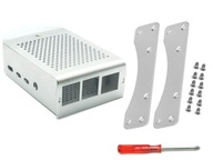 Hliníkové puzdro Raspberry Pi 4 so striebornými chladičmi Hliníkové puzdro Raspberry Pi 4 so striebornými chladičmi