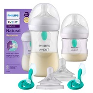 Avent RESPONSE fľaša 260+125ml natural s vložkou, štartovacia sada Avent RESPONSE fľaša 260+125ml natural s vložkou, štartovacia sada