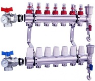 PODLAHOVÝ DELIČ 7 + Rohový ventil a teplomer