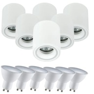 6x biele okrúhle stropné svietidlo + 6x GU10 neutrálne 6x biele okrúhle stropné svietidlo + 6x GU10 neutrálne