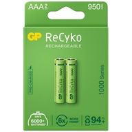 2x GP RECYKO 950mAh AAA R03 ECO NIM batéria 2x GP RECYKO 950mAh AAA R03 ECO NIM batéria