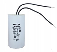 Štartovací kondenzátor, káble motora Miflex 12uF MKSP-5 W7 Štartovací kondenzátor, káble motora Miflex 12uF MKSP-5 W7