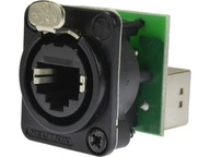 Neutrik NE8FDP-B RJ45 dvojitý doskový konektor Neutrik NE8FDP-B RJ45 dvojitý doskový konektor