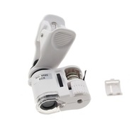 Vreckový mikroskop s klipom a UV + LED lampou Vreckový mikroskop s klipom a UV + LED lampou